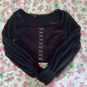 Long Sleeve Corset Top Size Small